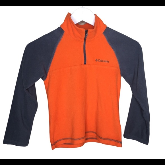 COLUMBIA Glacial 1/4 Quarter Zip Fleece Sweater With Long Sleeves Orange 6-7Y - Picture 4 of 8